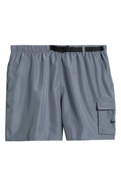 Nike 5-inch Cargo Swim Trunks In Gray