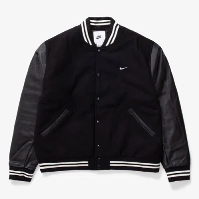 Pre-owned Nike $500 Men's Size M  Authentics Men's Varsity Jacket Fd7845-010 Wool Rare In Black