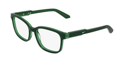 Nike 5073 Women's Glasses, Green, Size 51 In Milky Forest Green On Kelly Green Lamina