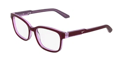 Nike 5073 Women's Glasses, Pink, Size 51 In Milky Burgundy On Pink Laminate