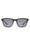 Nike 53mm Stint Rectangle Sunglasses In Matte Black/black/dark Grey