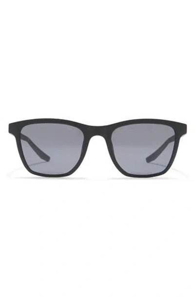 Nike 53mm Stint Rectangle Sunglasses In Matte Black/black/dark Grey