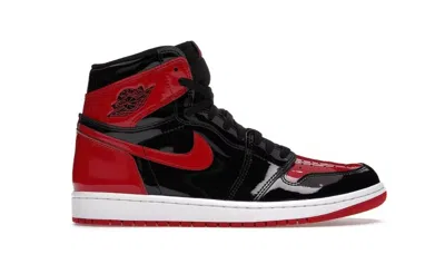 Pre-owned Nike 555088-063  Air Jordan 1 Retro High Og Patent Bred Varsity Red Black (men's)