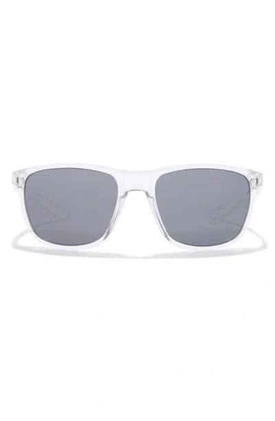 Nike 57mm Square Sunglasses In Crystal Clear/ Dark Grey