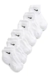 Nike 6-pack Everyday Cush Ankle Socks In White/black