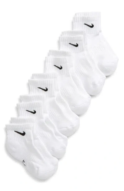 Nike 6-pack Everyday Cush Ankle Socks In White/black