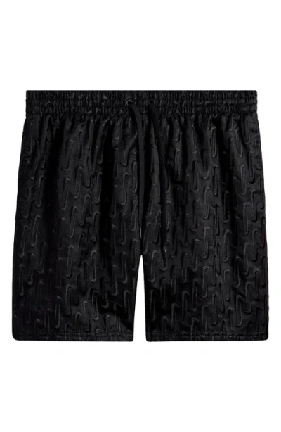 Nike 7-inch Swoosh Embroidered Swim Trunks In Black