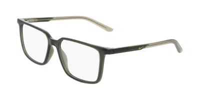 Nike 7063 315 Men's Glasses Green Size 56 - Free Lenses - Blue Light Block Available In Shiny Cargo Khaki Green