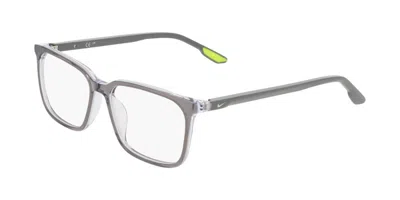 Nike 7184 Men's Glasses, Clear, Size 53 In Smoke Grey On Clear Laminate