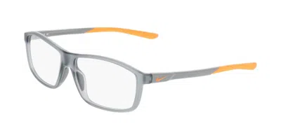 Nike 7291 034 Men's Glasses Grey Size 56 - Free Lenses - Blue Light Block Available In Opaque Smoke Grey