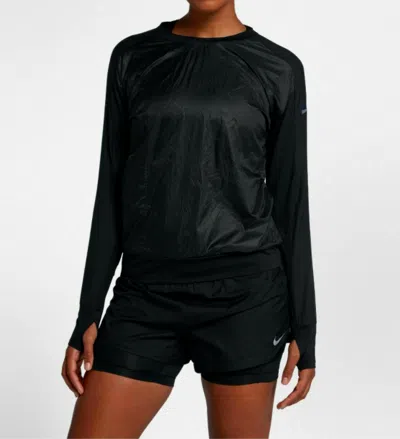 Nike 929128-010 Women's Black Long Sleeve Run Division Black Running Jackets