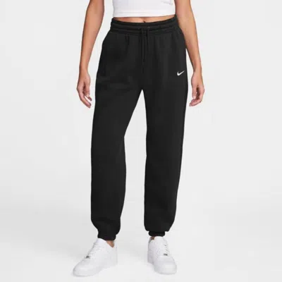 Nike Sportswear Phoenix Fleece Mid Rise Joggers In Black/sail