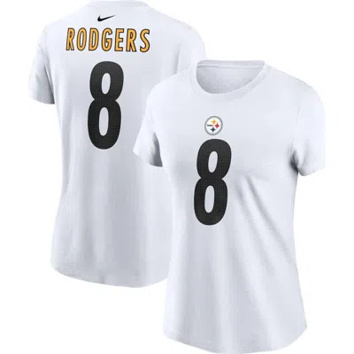Nike Aaron Rodgers White Pittsburgh Steelers Name & Number T-shirt