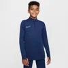 Nike Academy Big Kids' Dri-fit Long-sleeve 1/4-zip Soccer Drill Top In Blue