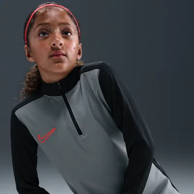 Nike Academy Big Kids' Dri-fit Long-sleeve 1/4-zip Soccer Drill Top In Gray