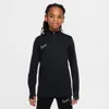 Nike Academy Big Kids' Dri-fit Long-sleeve 1/4-zip Soccer Drill Top In Black