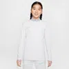 Nike Academy Big Kids' Dri-fit Long-sleeve 1/4-zip Soccer Drill Top In Grey