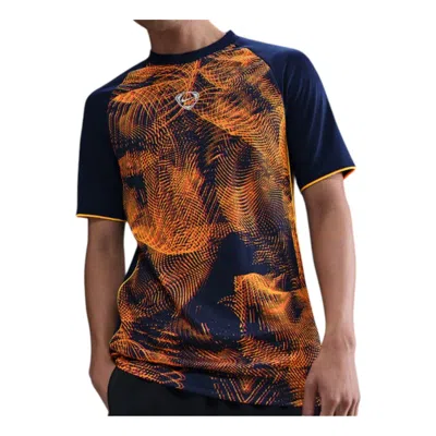 NIKE NIKE ACADEMY+ DRI-FIT SHORT-SLEEVE SOCCER TOP 'LASER ORANGE BLUE VOID'