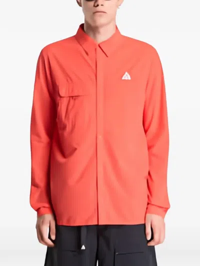 Nike Acg Aireez Logo-print Jacket In Red