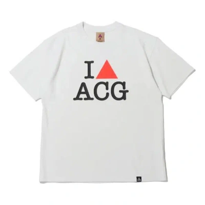 Nike Acg Alphabet Pattern Printing Sports Short Sleeve White