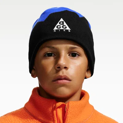 Nike Acg Big Kids' Block Peak Beanie In Black