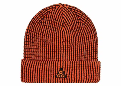 Pre-owned Nike Acg Big Kids Cuffed Beanie In Orange