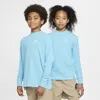 Nike Acg Big Kids' Dri-fit Long-sleeve Waffle Top In Blue