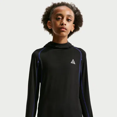 Nike Acg Big Kids' Uv Long-sleeve Top In Black