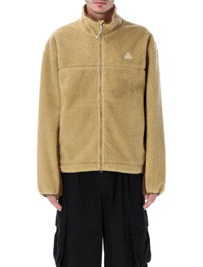 Nike Acg Canwell Glacier Therma-fit Adv Windproof Fleece Jacket In Brown