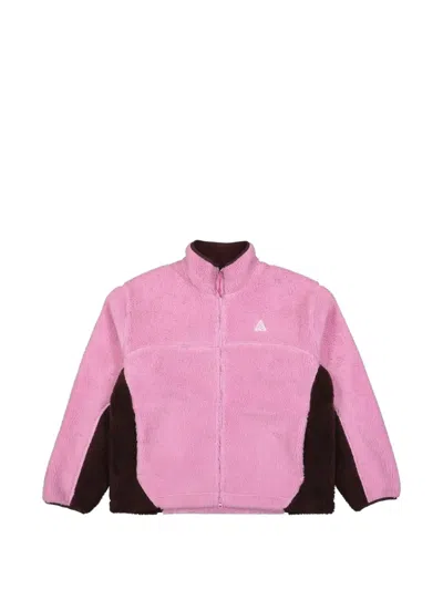 Nike Acg Canwell Glacier Windproof Fleece Jacket In Pink
