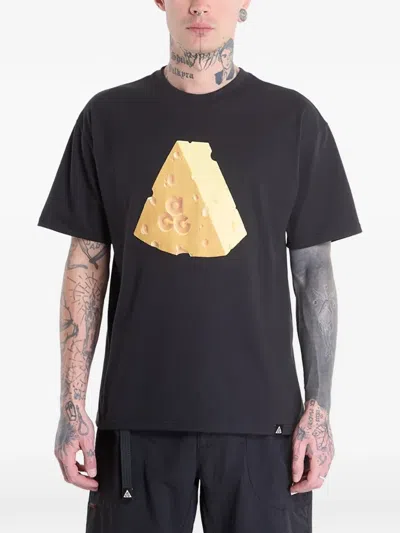 Nike Acg Cheese-print T-shirt In Black