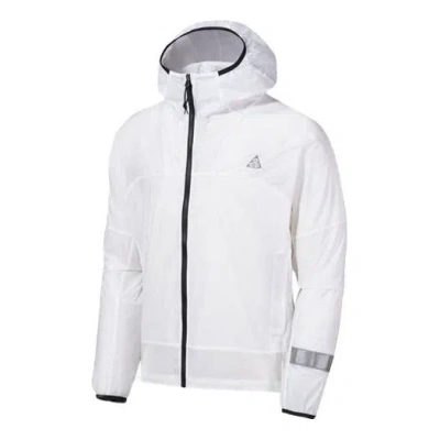 Nike Acg Cinder Cone Ora Woven Reflective Sports Hooded Jacket White