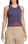 Nike Women's  Acg "delta River" Tank Top In Dark Raisin/safety Orange