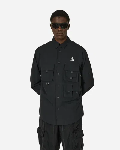Nike Acg Dri-fit Uv  Devastation Trail  Longsleeve Shirt Black In Black/(summit White)