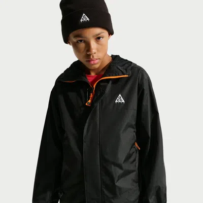 Nike Acg Essentials Big Kids' Rain Jacket In Black