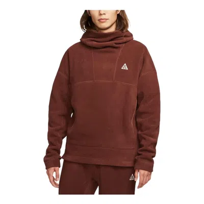 Nike Acg Fleece Hooded Jacket 'brown'