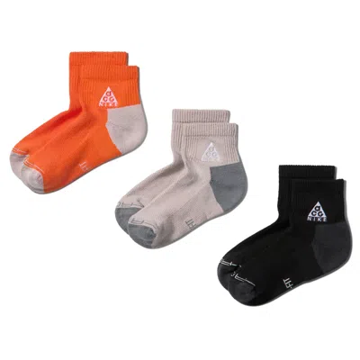 Nike Acg Kids' Dri-fit Explore Ankle Socks (3 Pairs) In Multi