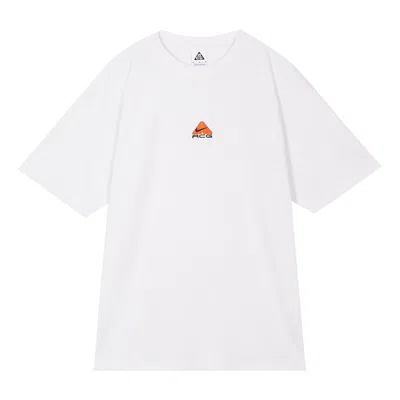 Nike Acg Logo Embroidered Pattern Loose Round Neck Short Sleeve White