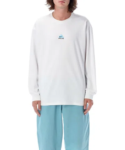 Nike Acg Lungs Embroidered Dri-fit Jersey T-shirt In White
