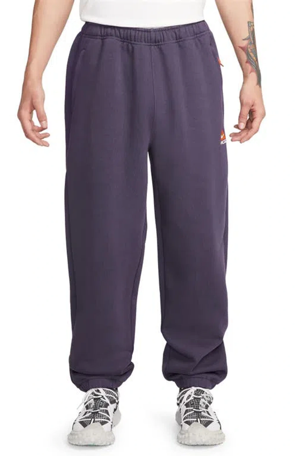 Nike Acg Lungs Therma-fit Repel Tuff Fleece Pants In Dark Raisin