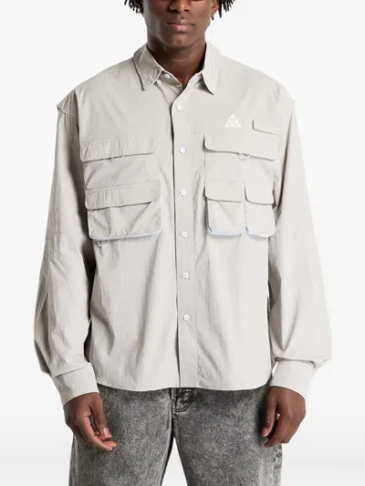 Nike Acg "orb Weaver" Long-sleeve Shirt In Gray