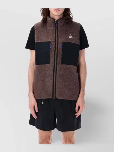 Nike Acg Arctic Wolf High Pile Fleece Vest In Baroque Brown/black