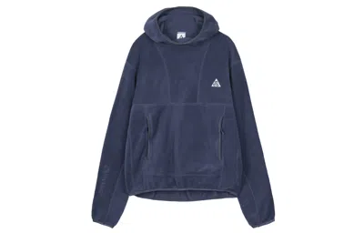 Pre-owned Nike Acg Polartec Wolf Tree Fleece Hoodie - Cv0643-437 In Blue