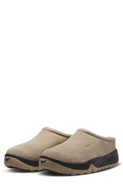 Nike Acg Rufus Leather-trimmed Suede Slip-on Sneakers In Limestone/limestone-black-black