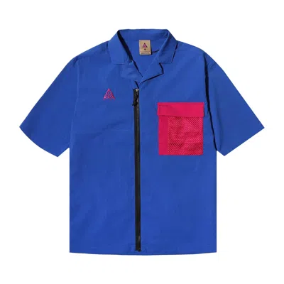 Pre-owned Nike Acg Short-sleeve Shirt Jacket 'game Royal/sport Fuchsia' | Blue | Men's Size S