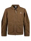 Nike Summit Acg Long Sleeve Collared Overshirt In Brown