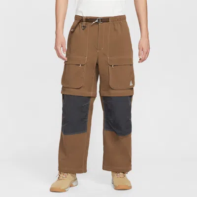 Nike Acg 'smith Summit' Men's Zip Cargo Trousers In Brown