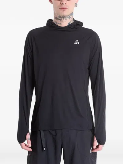 Nike Acg Solar Chase Thumbhole Hoodie In Black