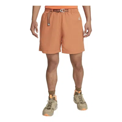 Nike Acg Solid Color Lacing Sports Shorts Orange