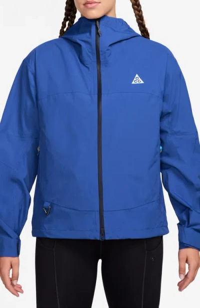 Nike Acg Storm-fit Adv Morpho Rain Jacket In Game Royal/summit White
